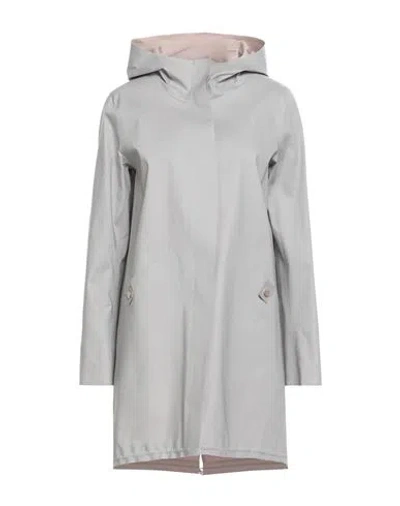 HERNO HERNO WOMAN OVERCOAT & TRENCH COAT GREY SIZE 14 COTTON, ELASTANE