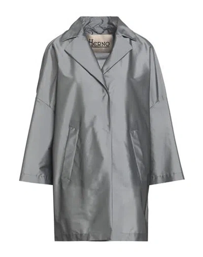 Herno Woman Overcoat & Trench Coat Grey Size 6 Polyester, Polyamide, Elastane