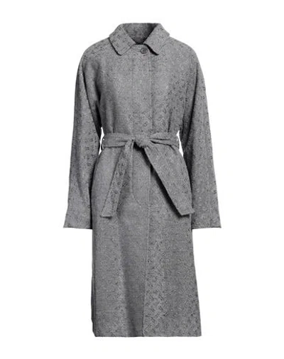 Herno Woman Overcoat & Trench Coat Grey Size 6 Polyester, Viscose, Wool, Polyamide, Metallic Fiber In Gray