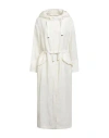Herno Woman Overcoat & Trench Coat Ivory Size 4 Linen, Cotton, Acetate In White