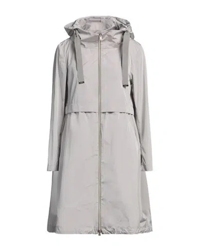 Herno Woman Overcoat & Trench Coat Light Grey Size 10 Polyester, Cotton, Acetate
