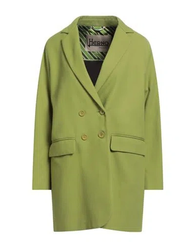 Herno Woman Overcoat & Trench Coat Lime Green Size 6 Cotton