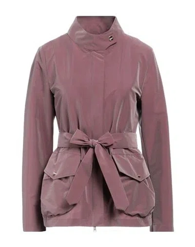 Herno Woman Overcoat & Trench Coat Mauve Size 6 Polyester, Polyamide, Elastane In Purple