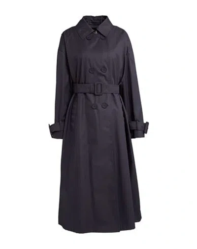 Herno Woman Overcoat & Trench Coat Midnight Blue Size 10 Cotton, Polyester