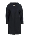 Herno Car Coat In Black Polyamide In Blue