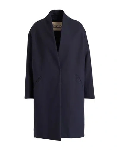 Herno Woman Overcoat & Trench Coat Midnight Blue Size 4 Cotton In Blue