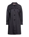Herno Woman Overcoat Midnight Blue Size 6 Cotton In Blue