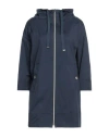 Herno Navy Blue Parka With Iridescent Effect And Slouchy Drawstring Hood In Blue