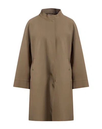 Herno Woman Overcoat & Trench Coat Military Green Size 12 Polyamide, Elastane In Brown