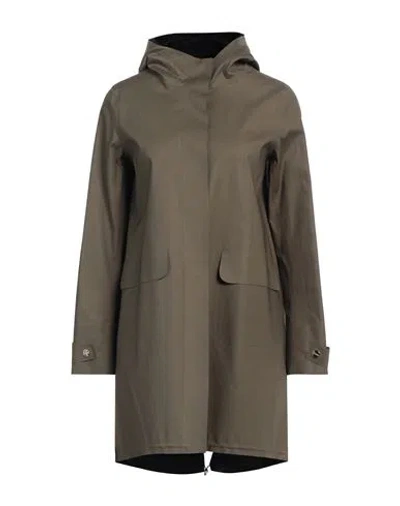 Herno Woman Overcoat & Trench Coat Military Green Size 2 Cotton, Elastane In Green