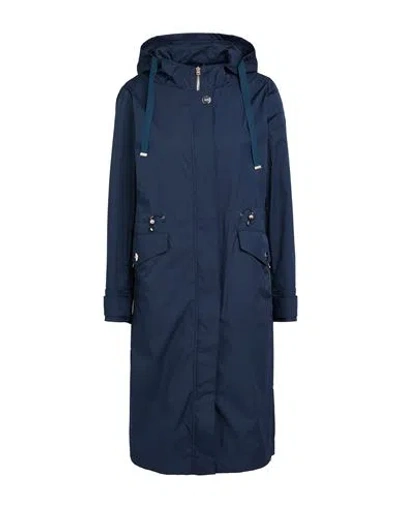 Herno Woman Overcoat & Trench Coat Navy Size 4 Polyester In Multi