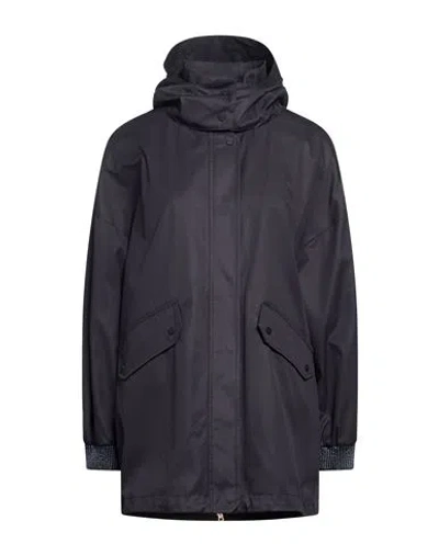 Herno Woman Overcoat & Trench Coat Navy Size 6 Cotton