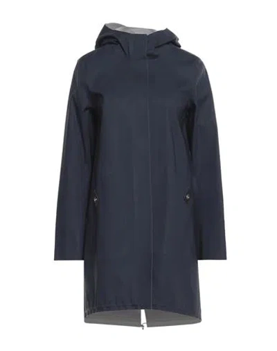Herno Woman Overcoat & Trench Coat Navy Size 6 Cotton, Elastane
