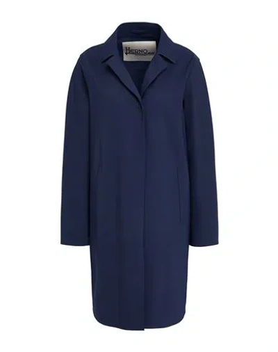 Herno Woman Overcoat & Trench Coat Navy Size 8 Polyamide, Elastane In Blue
