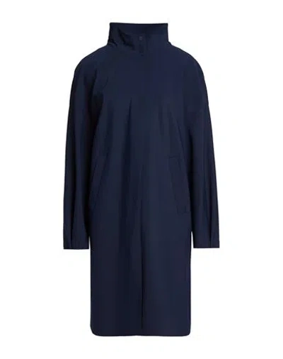 Herno Woman Overcoat & Trench Coat Navy Size 8 Polyamide, Elastane In Blue