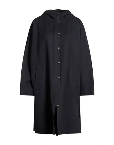 Herno Woman Overcoat & Trench Coat Navy Size 8 Virgin Wool, Polyester In Blue