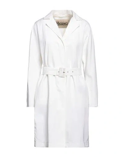 Herno Woman Overcoat & Trench Coat Off White Size 12 Polyester, Cotton