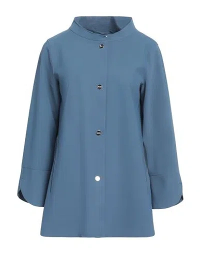 Herno Woman Overcoat & Trench Coat Pastel Blue Size 6 Polyacrylic, Elastane
