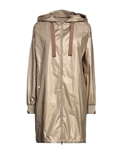 Herno Woman Overcoat & Trench Coat Platinum Size 6 Cotton, Polyurethane, Viscose, Polyamide, Metalli In Gold