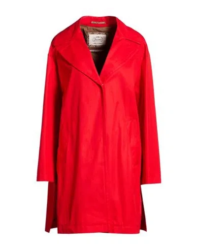 Herno Woman Overcoat & Trench Coat Red Size 14 Cotton