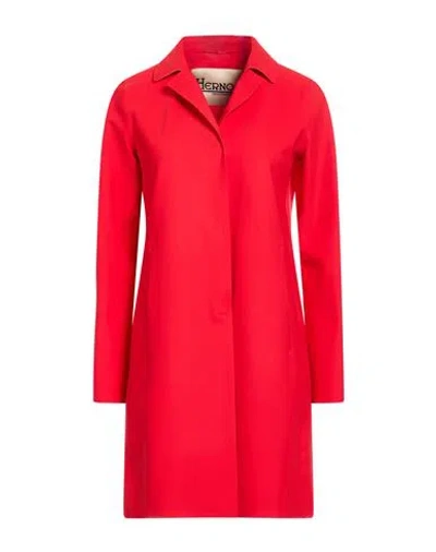 Herno Woman Overcoat & Trench Coat Red Size 2 Polyamide, Elastane