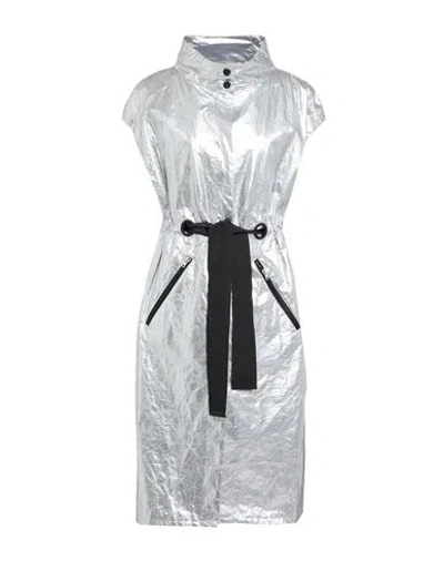 Herno Woman Overcoat & Trench Coat Silver Size 6 Polyethylene, Polyester