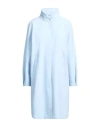 Herno Woman Overcoat & Trench Coat Sky Blue Size 4 Polyamide, Elastane