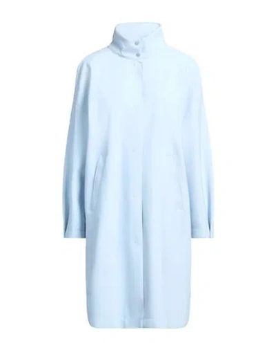 Herno Woman Overcoat & Trench Coat Sky Blue Size 4 Polyamide, Elastane