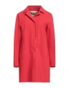 Herno Woman Overcoat & Trench Coat Tomato Red Size 10 Polyamide, Elastane