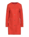 Herno Woman Overcoat & Trench Coat Tomato Red Size 6 Cotton, Polyurethane In Tomato Red