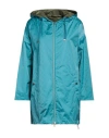 Herno Woman Overcoat & Trench Coat Turquoise Size 14 Polyamide, Polyester, Cotton, Acetate In Blue