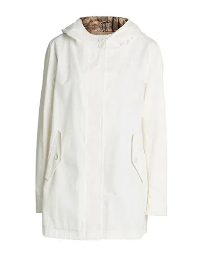 Herno Woman Overcoat & Trench Coat White Size 10 Cotton