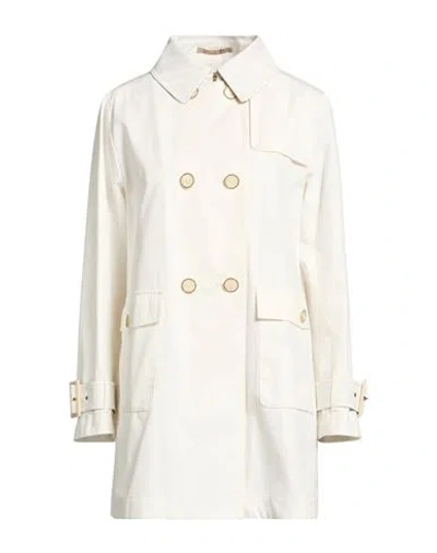 Herno Woman Overcoat & Trench Coat White Size 10 Cotton In Neutral