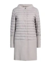Herno Woman Overcoat & Trench Coat Light Grey Size 6 Polyamide, Polyurethane, Cotton