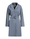 Herno Woman Overcoat & Trench Coat Slate Blue Size 12 Polyester, Cotton