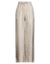 Herno Woman Pants Beige Size 10 Silk In Neutral