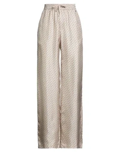 Herno Woman Pants Beige Size 10 Silk In Neutral