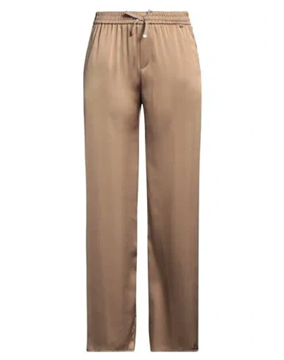 Herno Woman Pants Camel Size 10 Polyester