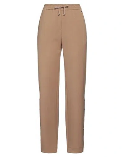 Herno Woman Pants Camel Size 6 Polyester, Virgin Wool, Elastane In Beige