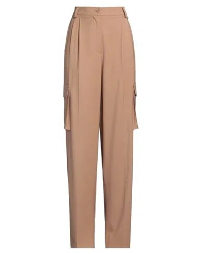 Herno Woman Pants Camel Size 8 Polyester, Virgin Wool, Elastane, Cotton