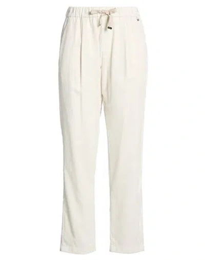 Herno Woman Pants Cream Size 2 Viscose, Polyester, Metal Fiber In Neutral