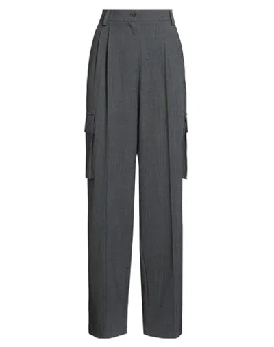 Herno Woman Pants Grey Size 10 Polyester, Virgin Wool, Elastane, Cotton