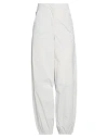 Herno Woman Pants Light Grey Size 2 Polyamide, Elastane, Polyester In White