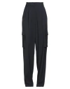 Herno Woman Pants Midnight Blue Size 4 Polyester, Virgin Wool, Elastane, Cotton In Black