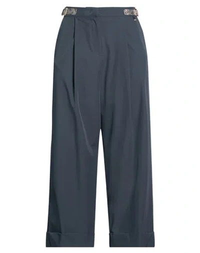 Herno Woman Pants Navy Size 10 Polyester, Elastane In Blue