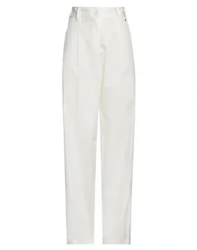 Herno Woman Pants Off White Size 10 Cotton