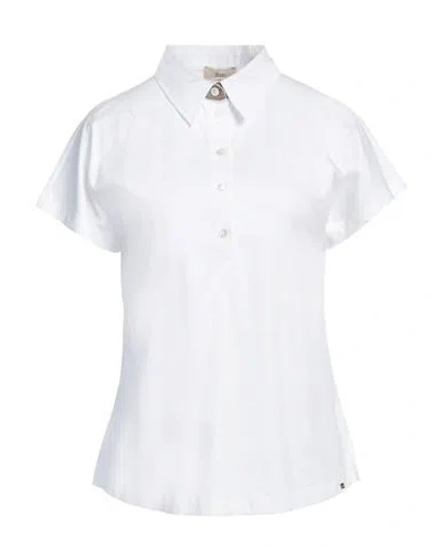 Herno Ever Cotton Interlock／new Popeline／monogram ポロシャツ In White