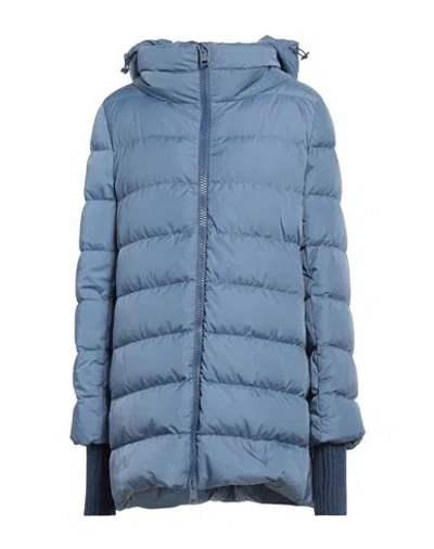 Herno Woman Puffer Azure Size 14 Polyamide In Blue