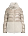 Herno Faux Fur And Down Puffer Jacket In Champagne