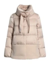 Herno Woman Puffer Beige Size 10 Polyester In Neutral